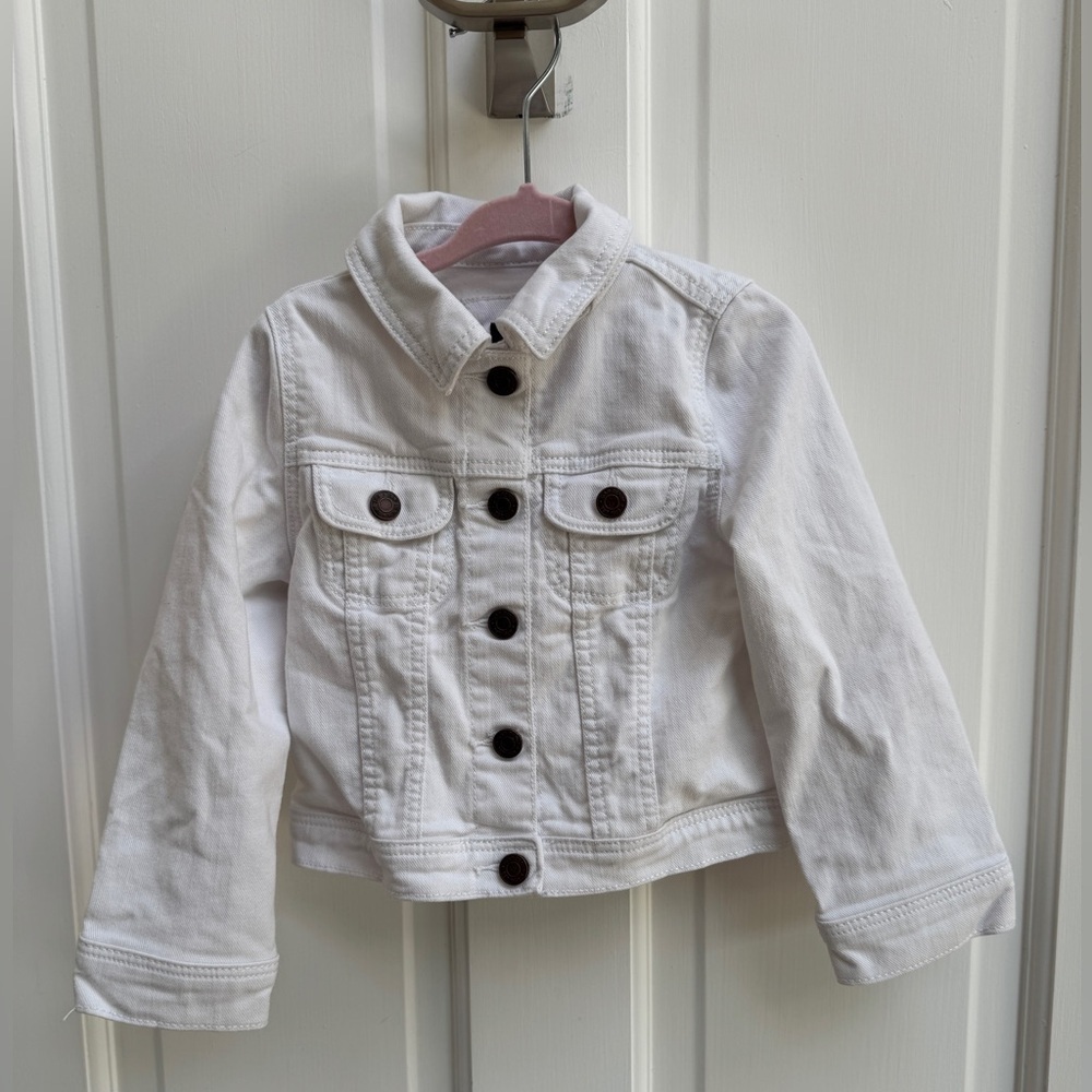 Baby GAP 3T Girls White Jean Denim Jacket Classic Button Down Denim Style